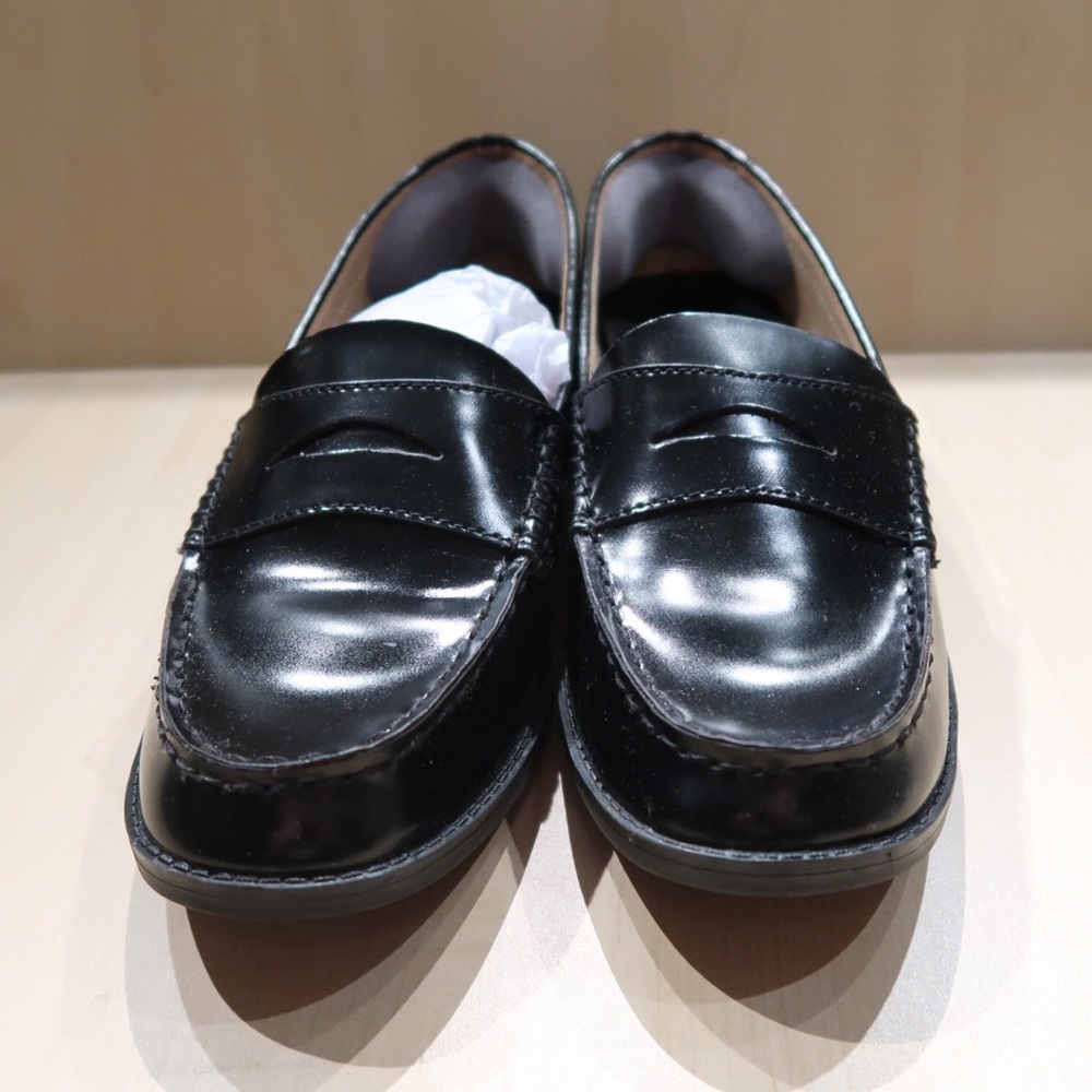 Black real leather loafers